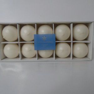 Ivory Sphere Candles Color White 10 Pack 1.5" Diameter   ESHG3325